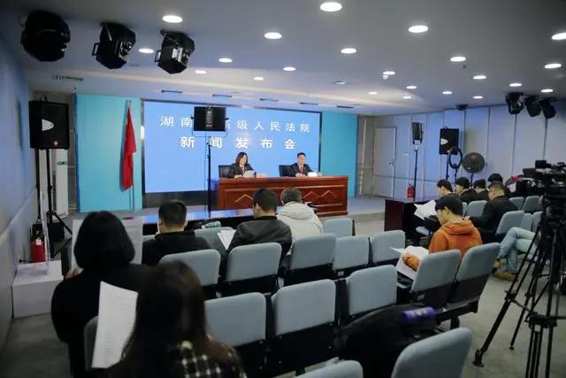 图为4月25日湖南高院新闻发布会现场  通讯员 李果 摄
